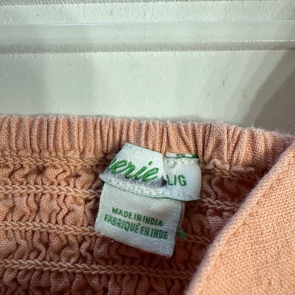 Aerie Womens Linen Blend Midi Dress Orange Salmon Sz Large Button Up Sleeveless - Picture 3 of 6